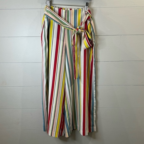 Zara Trafaluc | Cropped Multicolored Striped Pants Size XS - Picture 1 of 9